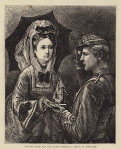 Princesse Louise et le lauréat de la Reine, une esquisse à Wimbledon